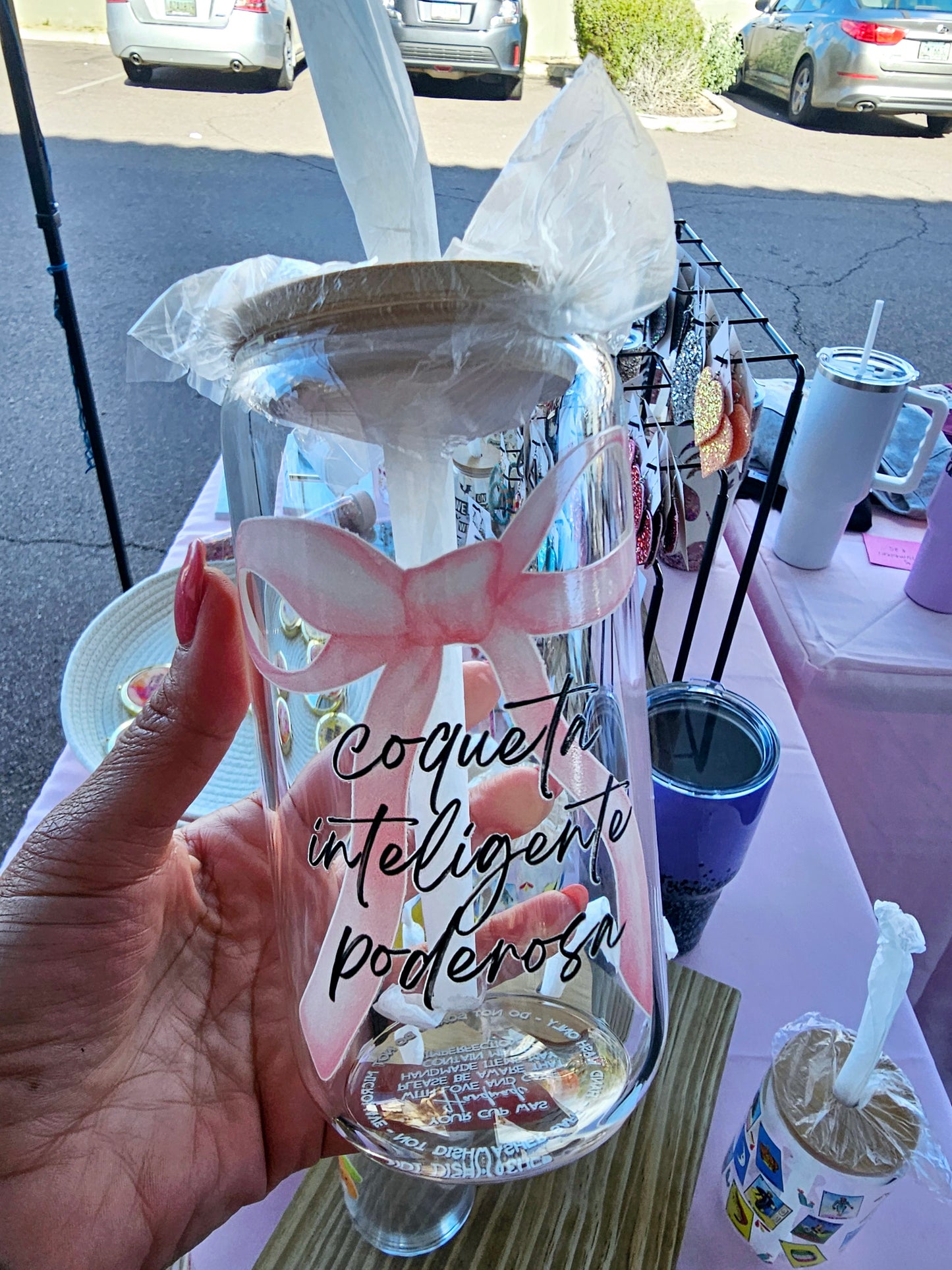 Pink Bow Coqueta Inteligente Poderosa UVDTF Transfer