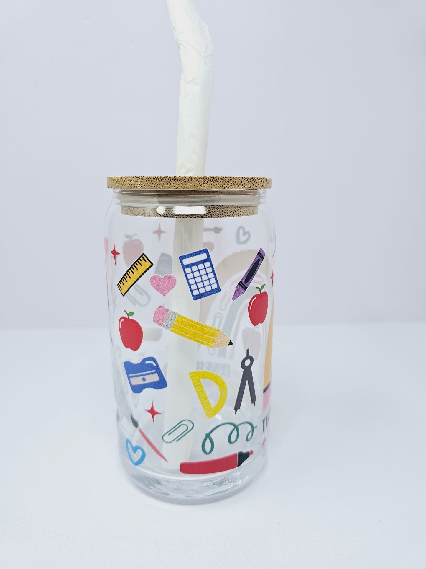 "Teach, Love, Inspire" Techer Glass Cup 16oz