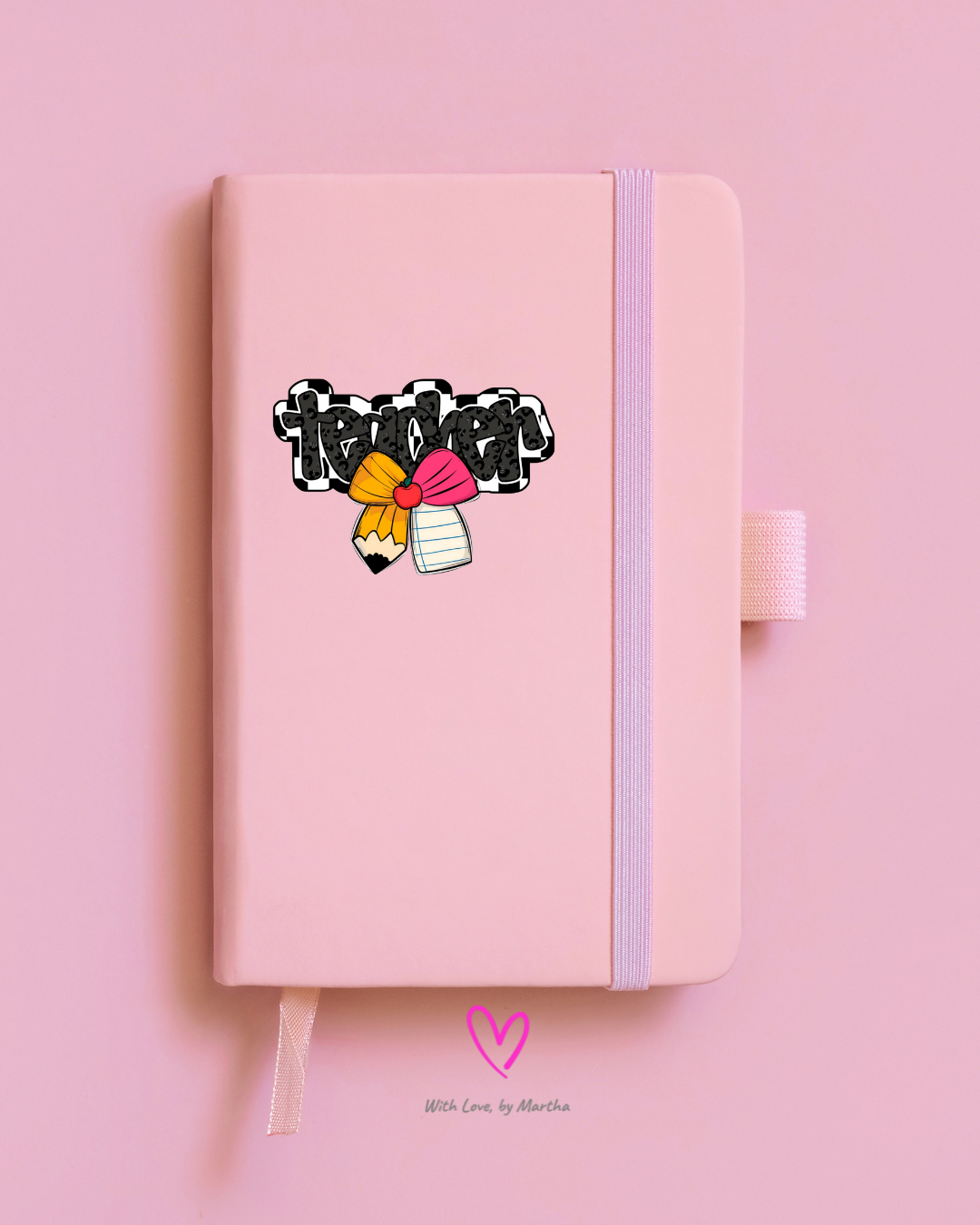 Teacher pencil bow Sticker