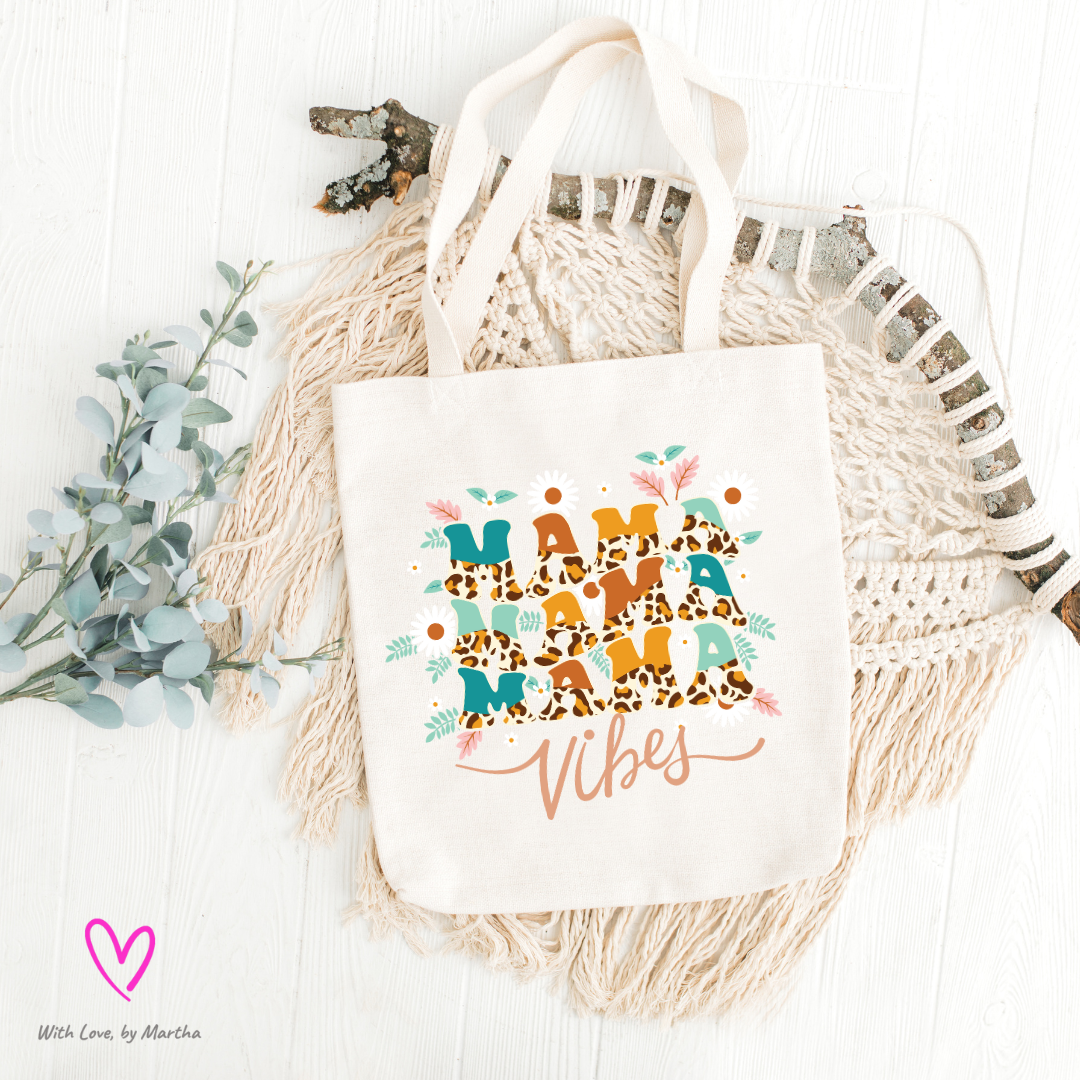 "Mama Vibes" cotton tote