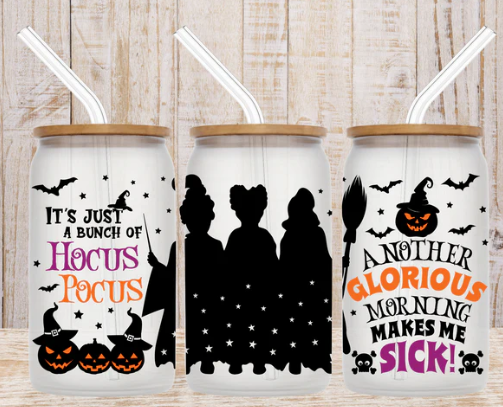 "Another glorious morning makes me sick" hocus pocus Glass Can 16oz