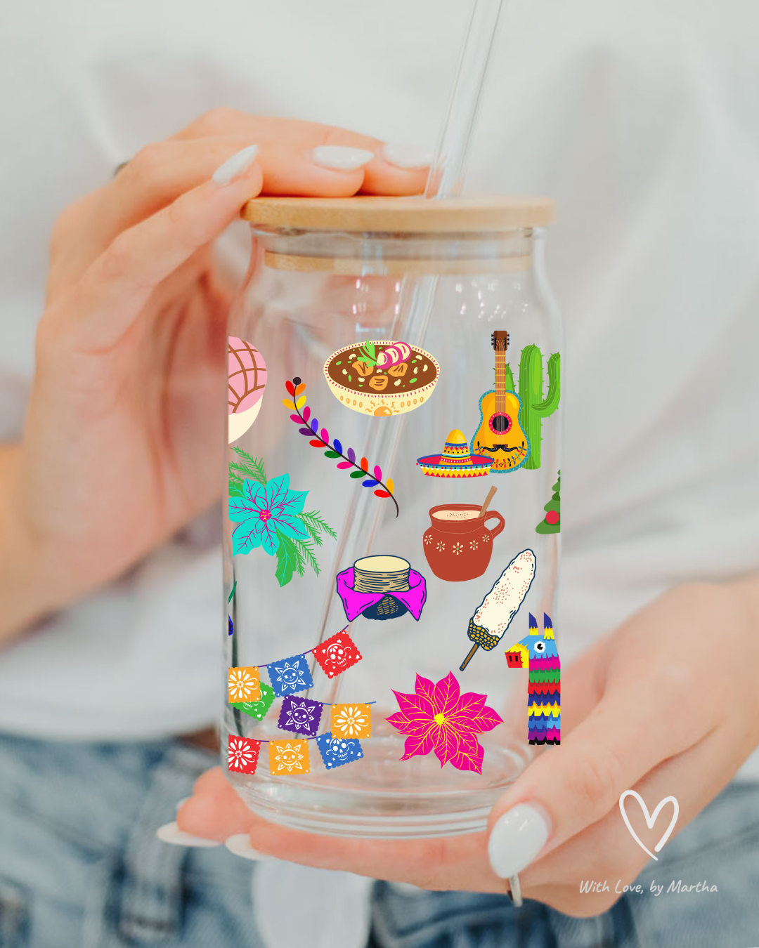 Felices Fiestas Glass cup 16oz