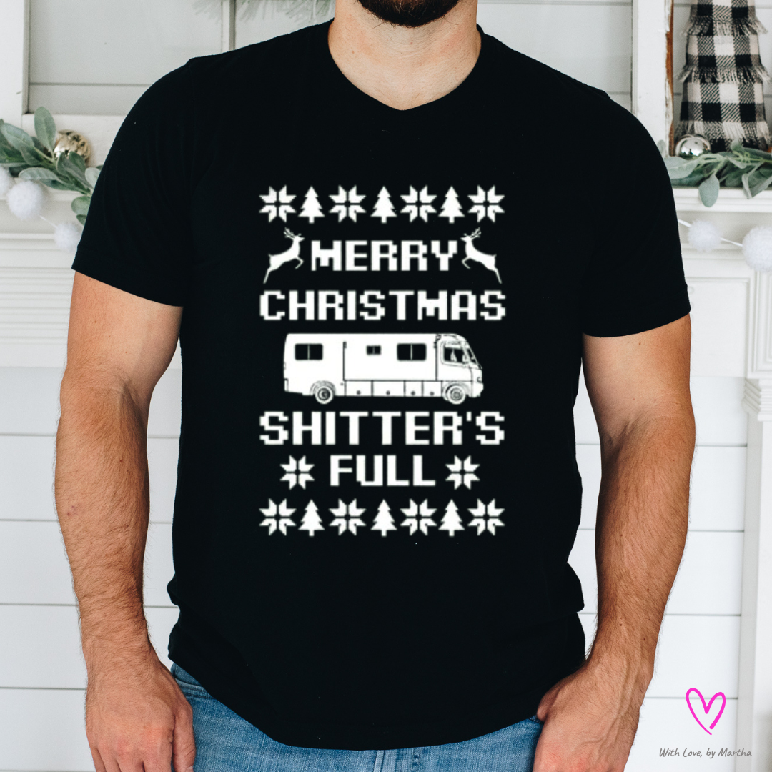 Merry Christmas Shitters Full clark christmas ugly sweather look T-Shirt