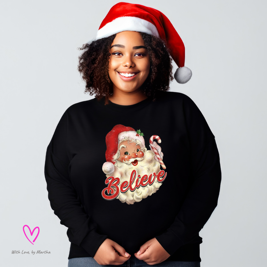 Santa Believe (red) T-Shirt or Sweatshirt