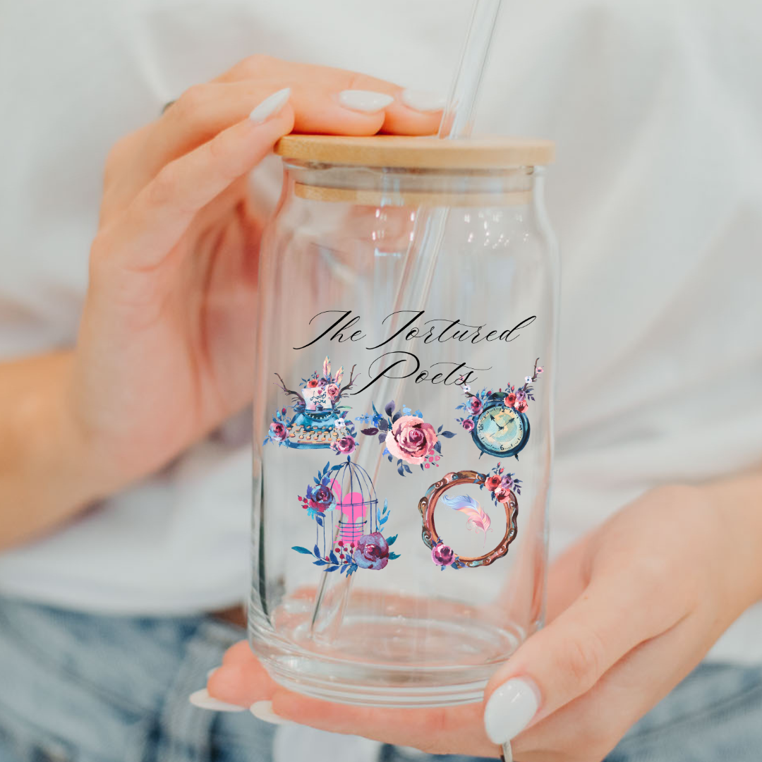 The tortured poets glass cup 16oz