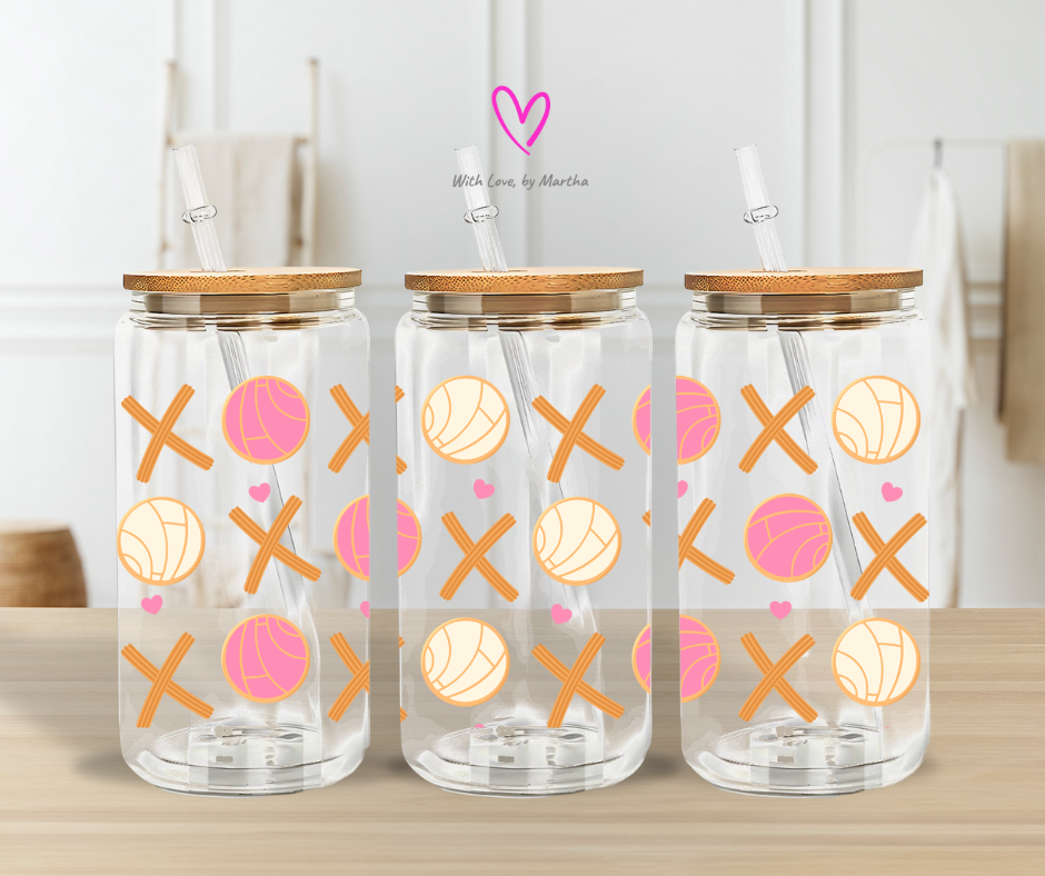 "Conchas y Churros"" Glass Can 16oz