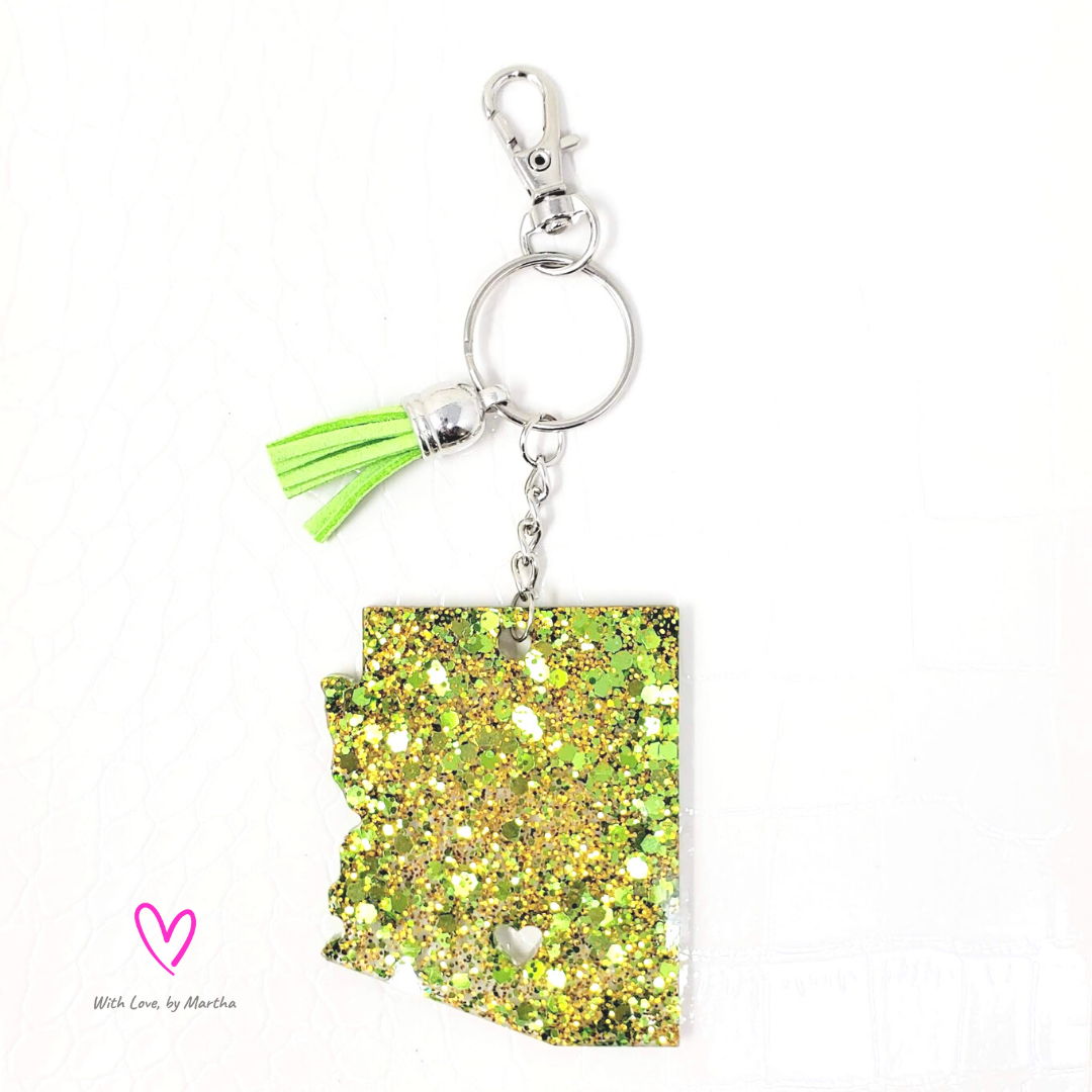 "Peter Pan" Glitter Arizona shape keychain
