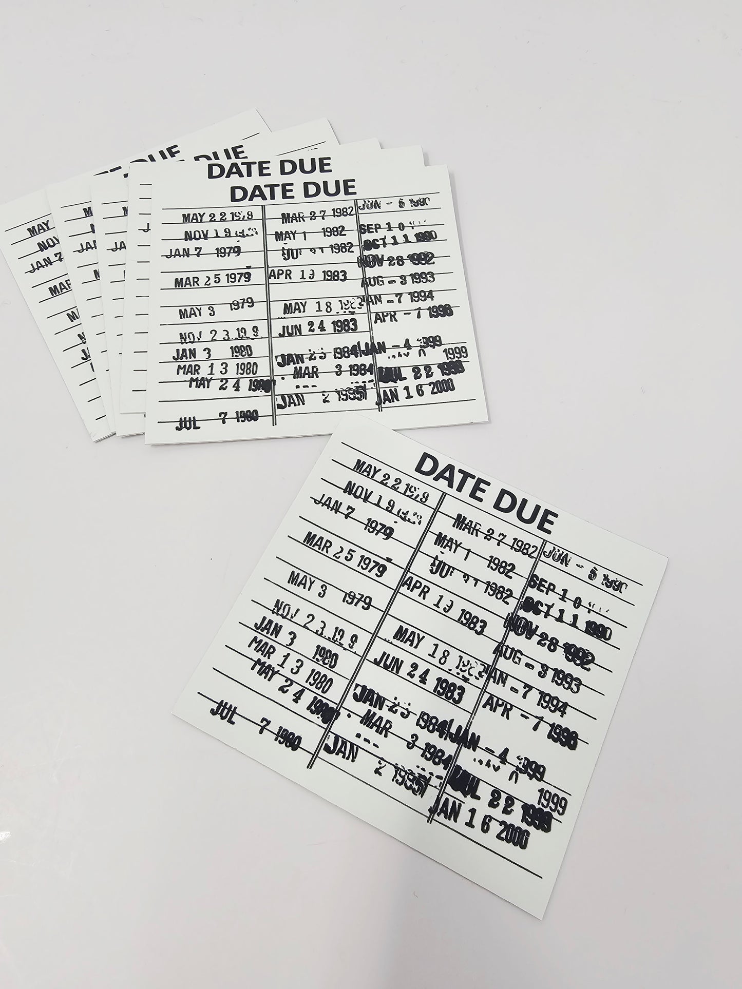 Date Due library card Sticker
