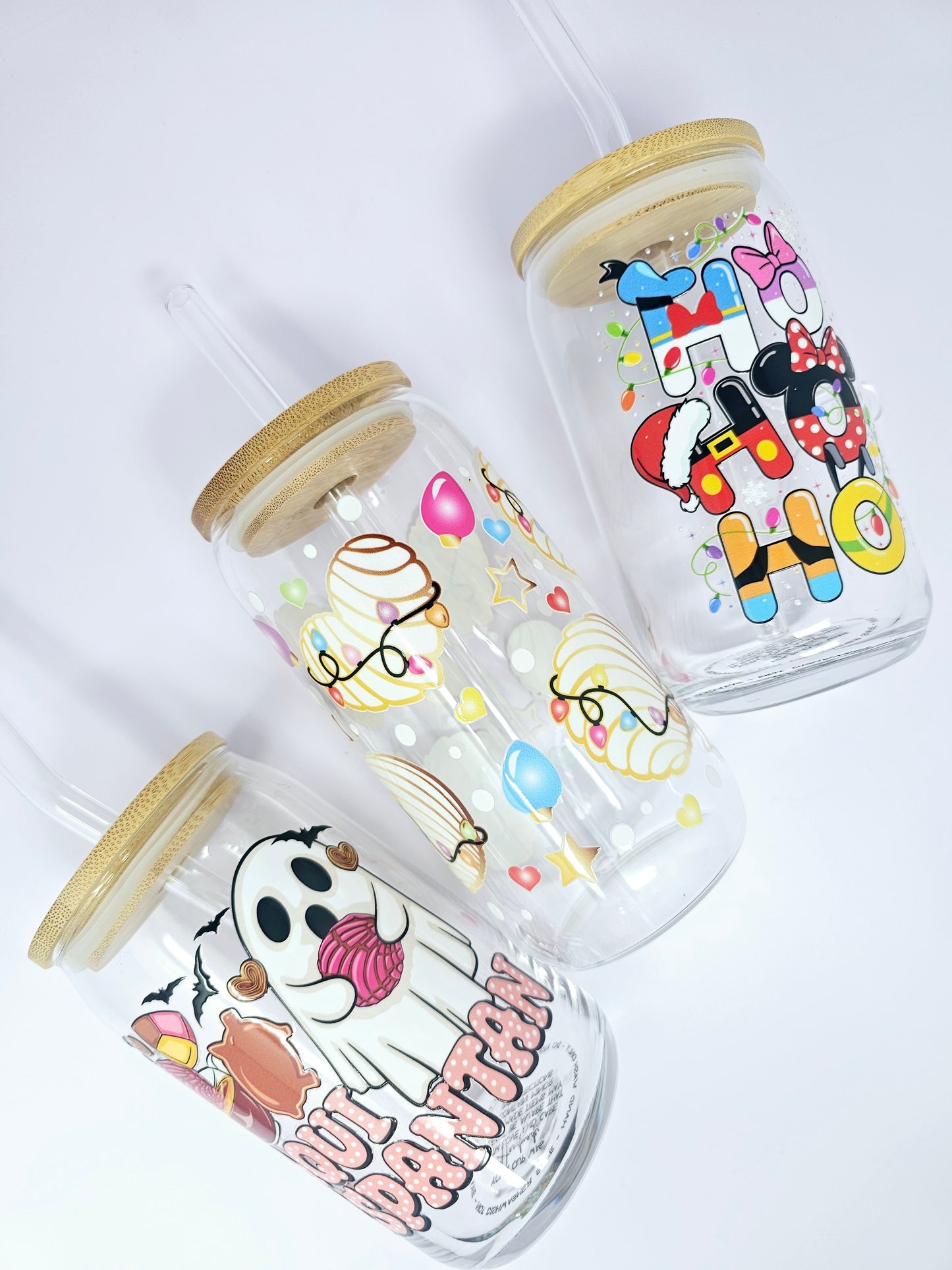 Magical Ho Ho Ho Christmas Glass Cup 16oz