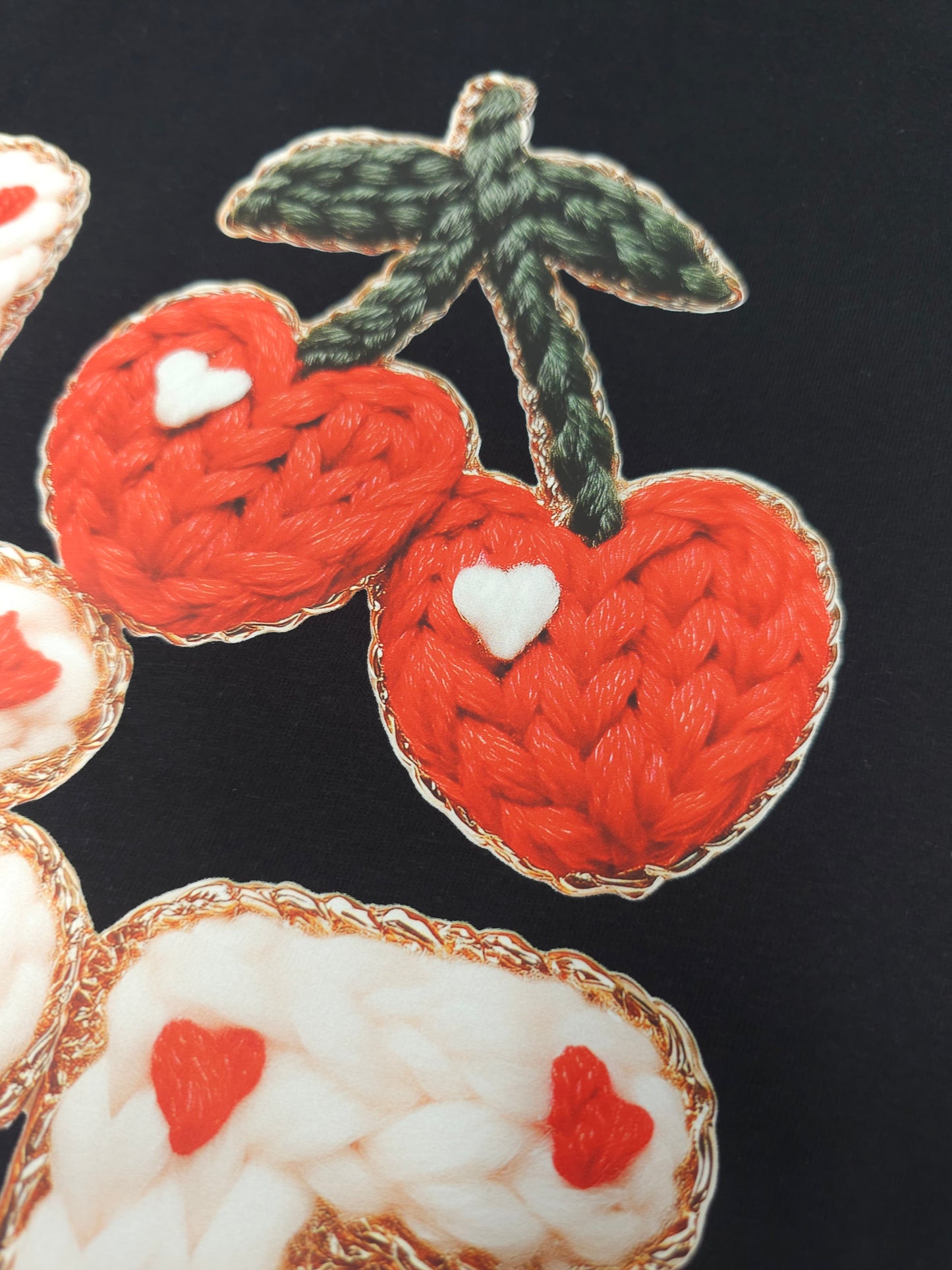LOVE cherries (faux embroidery design) T-Shirt