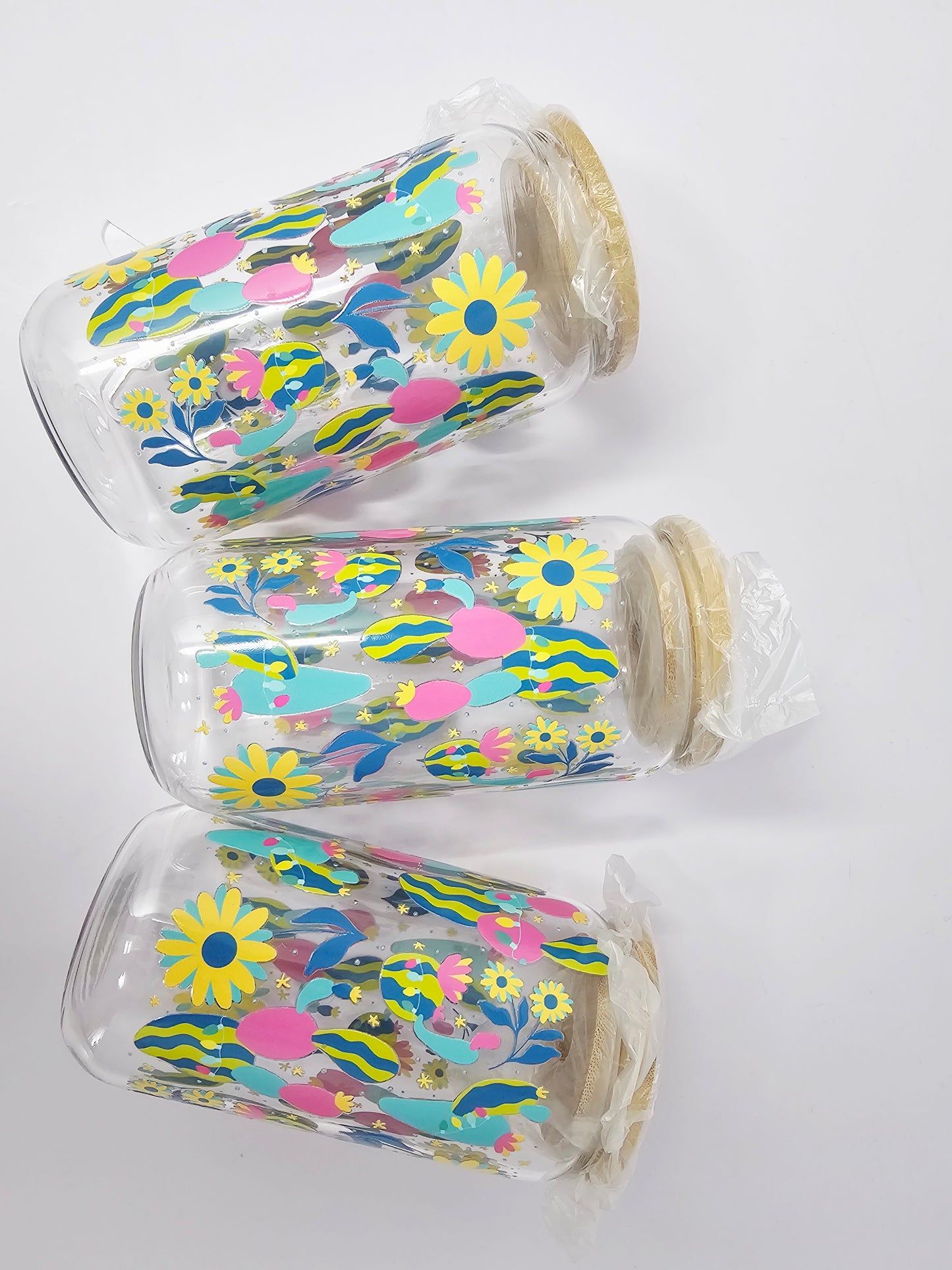 Christmas Cacti Glass Cup 16oz