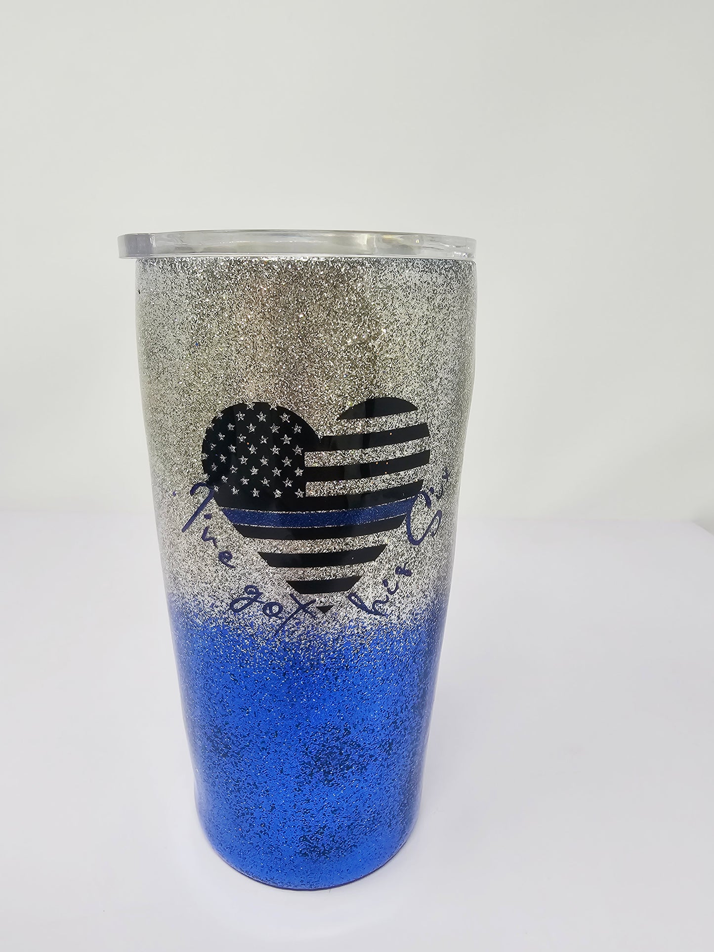 Police Mom 19oz glitter cup
