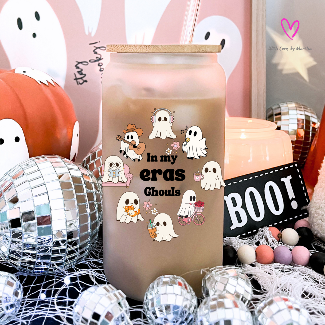 In my eras ghouls frosted glass cup 16oz