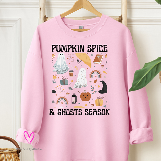 Pumpkin Spice & Ghosts Season Crewneck Sweatshirt
