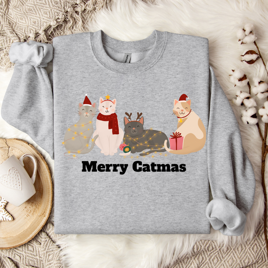 Merry Catmas Christmas Crewneck Sweatshirt