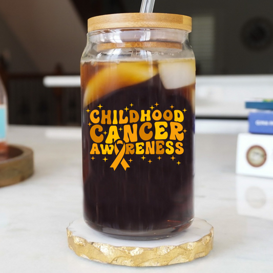 Childhood Cancer Awareness- Childhood Cancer Glass Cup