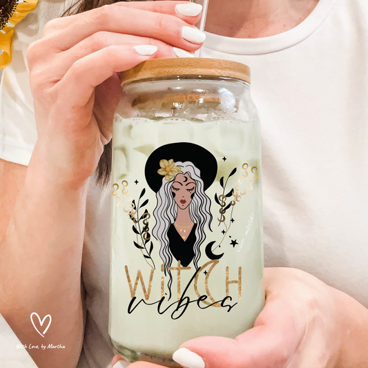 Witch Vibes Glass cup 16oz