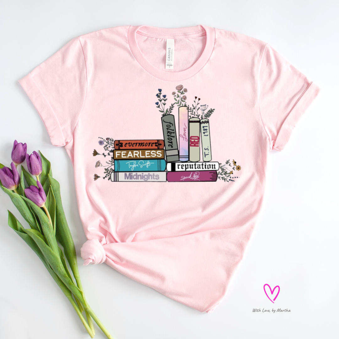 Taylor swift records books flowers T-shirt