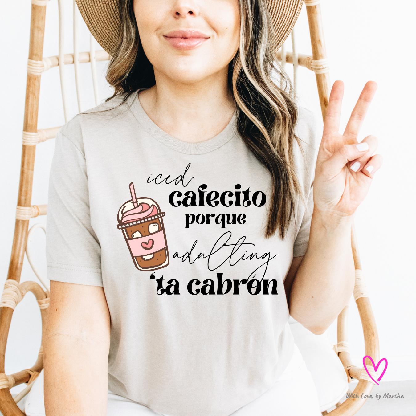 Iced cafecito porque adulting 'ta cabron PNG- Digital Download