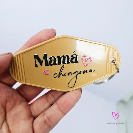"Mama Chingona" Motel style keychains