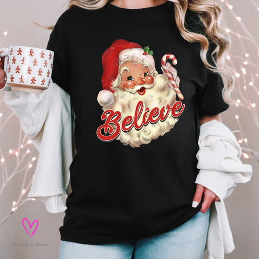 Santa Believe (red) T-Shirt or Sweatshirt