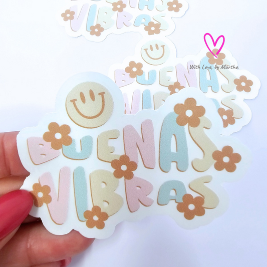 Buenas Vibras (transparent) Sticker
