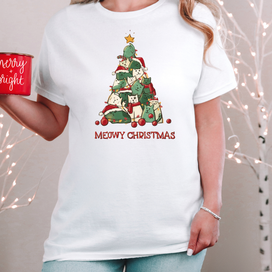 Meowy Christmas Tree Crewneck Sweatshirt