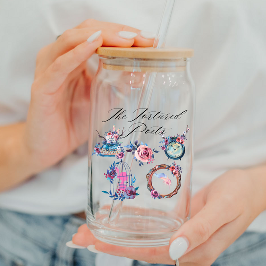 The tortured poets glass cup 16oz