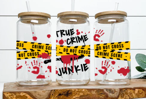 True Crime Scene Glass Mug 16oz