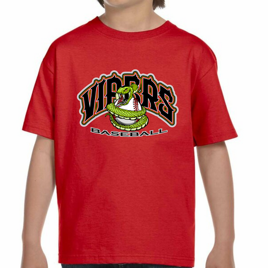 Vipers Baseball T-shirt (Youth) [Front and back]