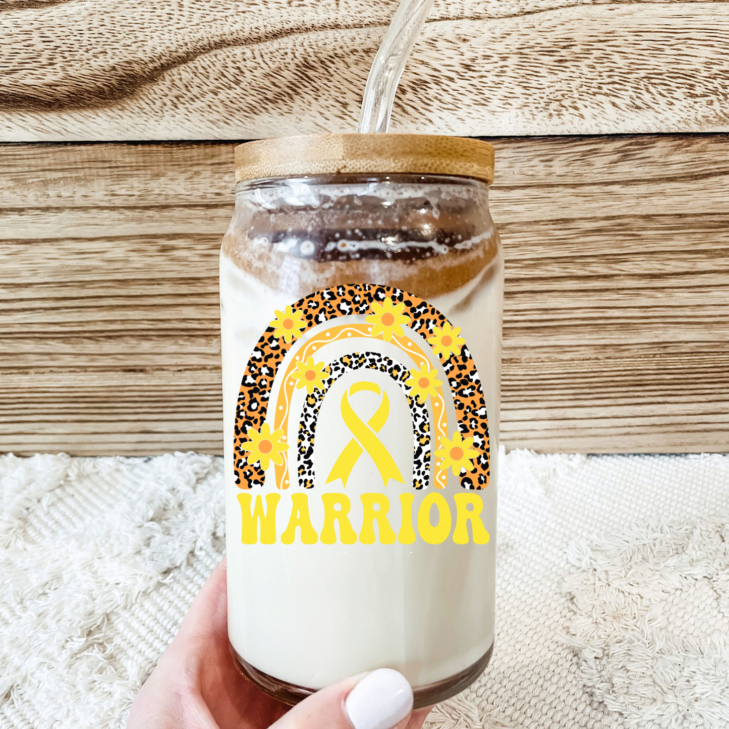 Warrior Childhood Cancer Awareness Glass Cup