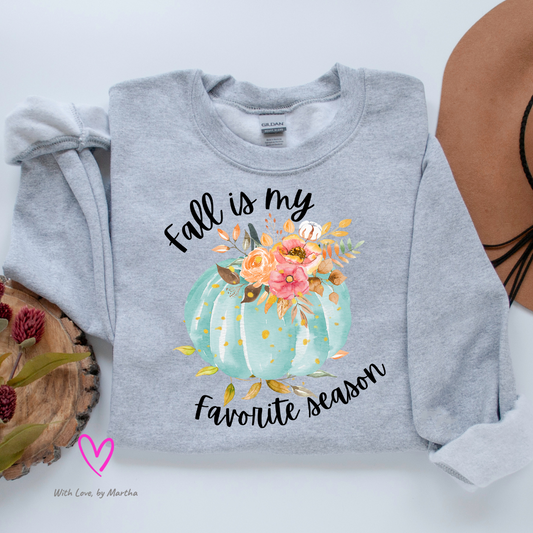 Fall is my favorite season (teal pumpkin) Crewneck Sweatshirt
