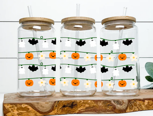 Halloween string lights Glass Can 16oz