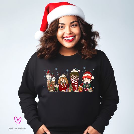 Wizard Potter Lattes Crewneck Sweatshirt