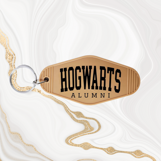 "Hogwarts Aumni" Motel style keychains