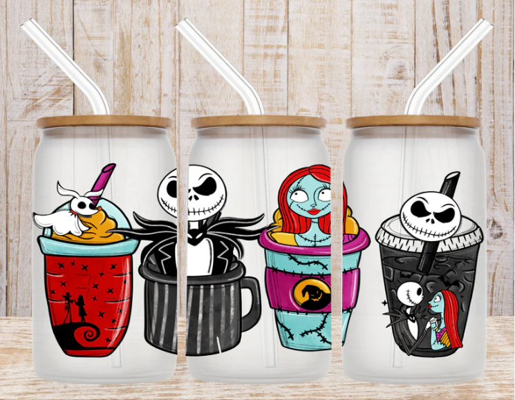 Jack Skellington Glass Cup 16oz