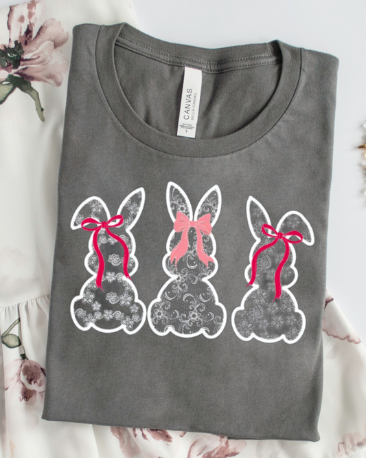 Easter White Lace bunnies T-Shirt