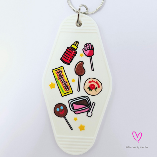 Mexican Candy Motel style keychains