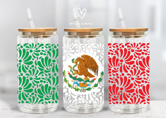 Mexico Talavera Glass cup 16oz