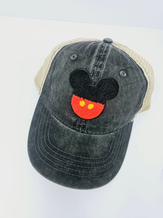 Red and white Mouse Head Trucker Hat