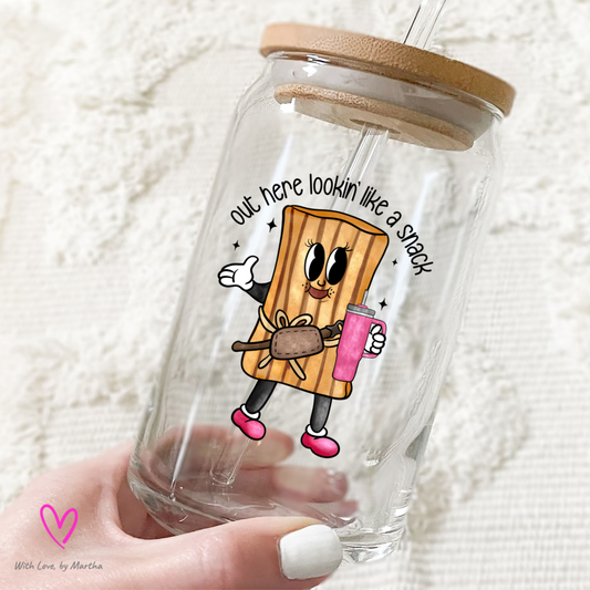 Out here looking like a snack (tamale) Christmas Glass Cup 16oz