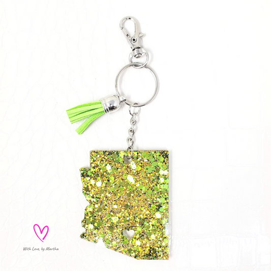 "Peter Pan" Glitter Arizona shape keychain