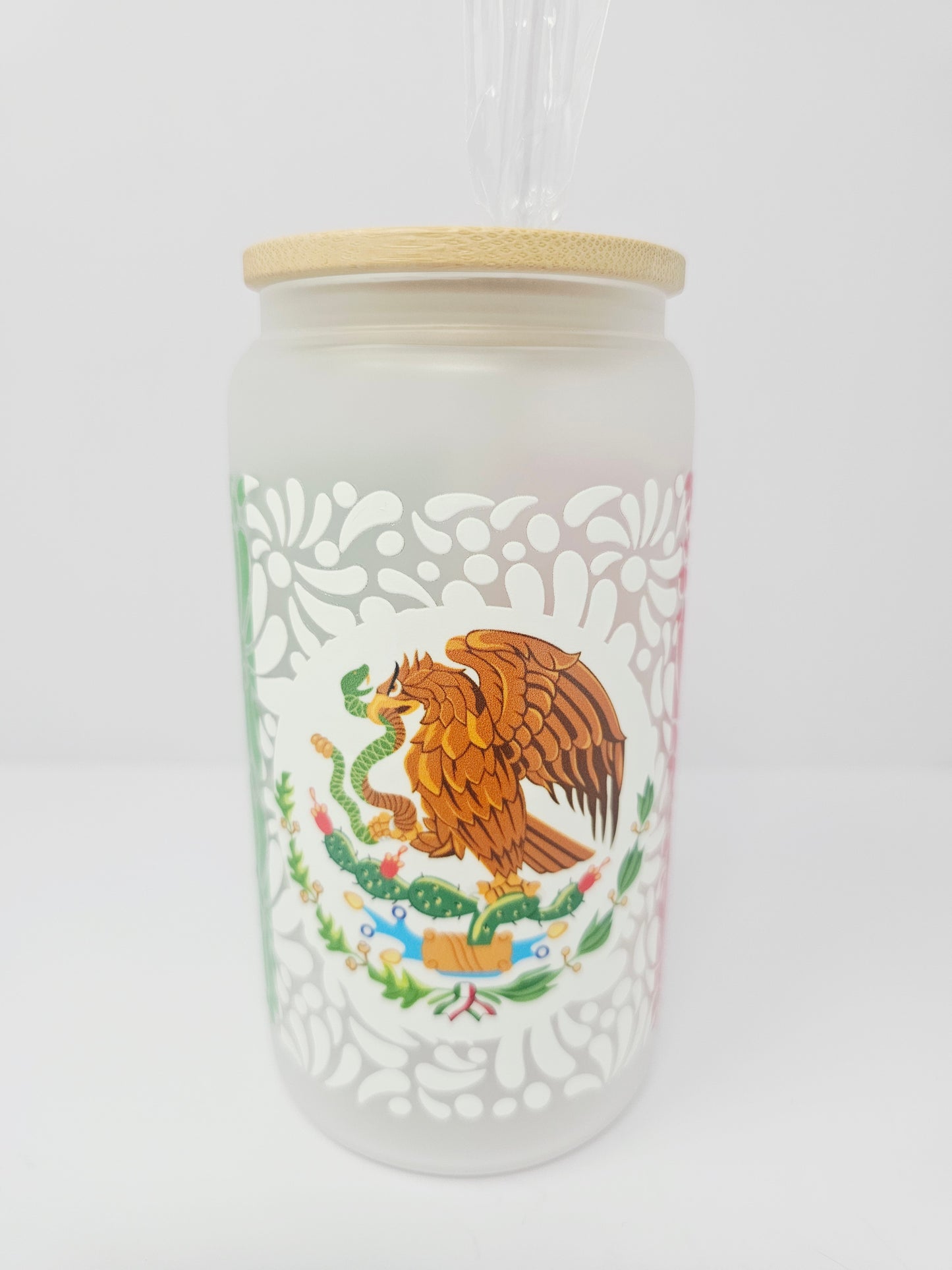 Mexico Talavera Glass cup 16oz