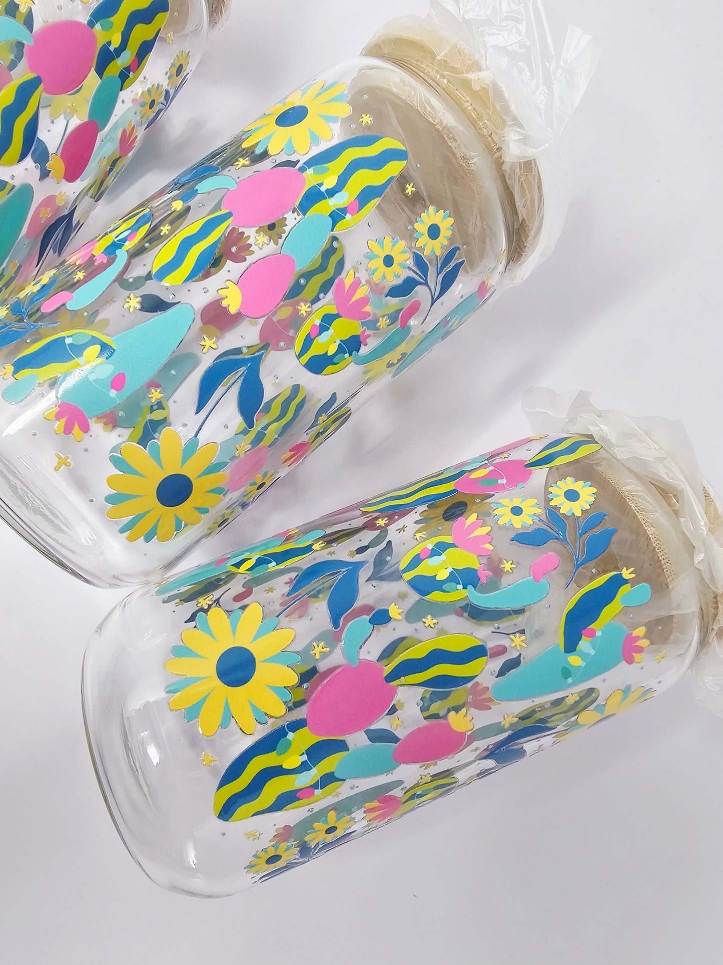 Christmas Cacti Glass Cup 16oz