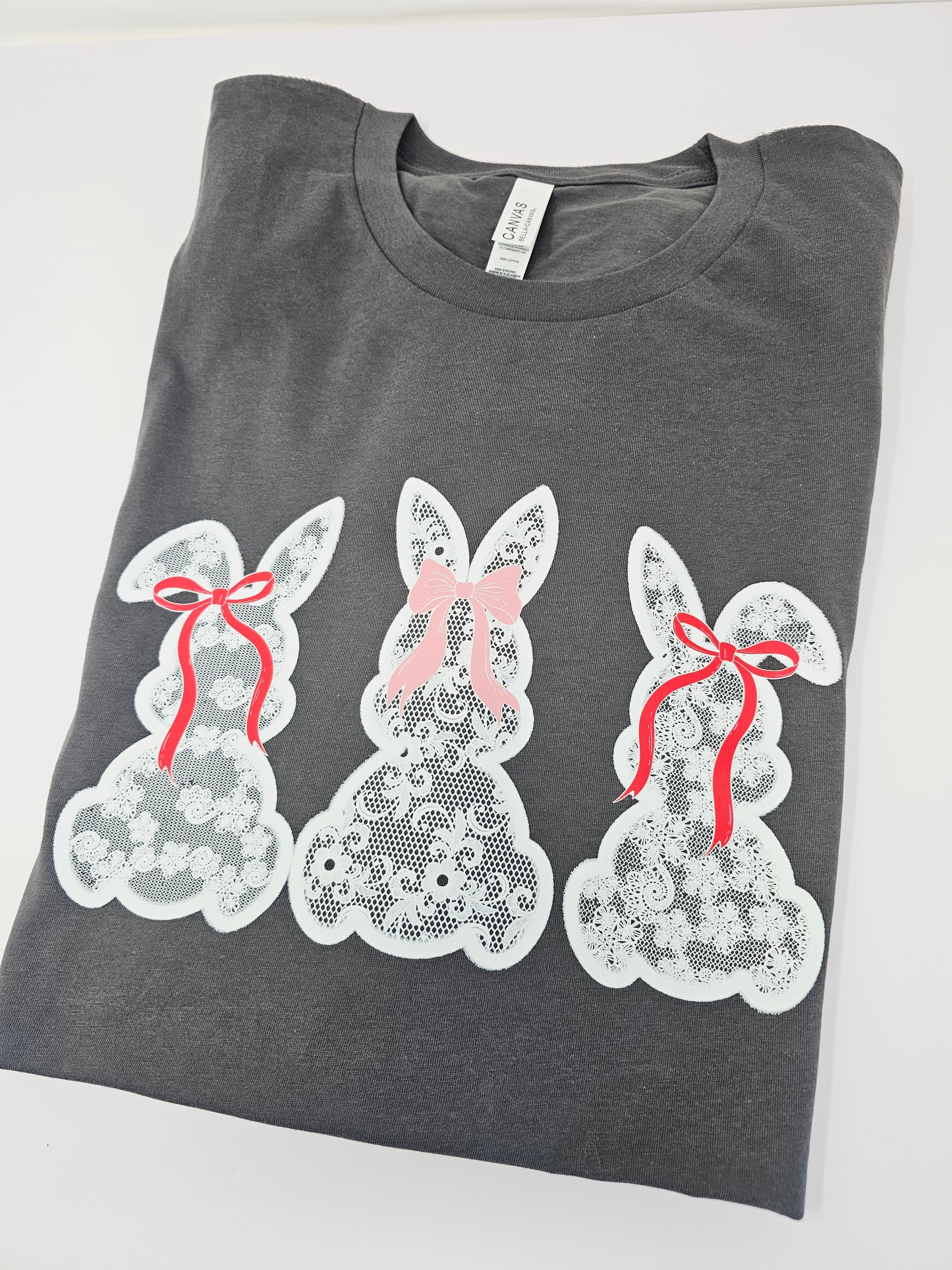 Easter White Lace bunnies T-Shirt