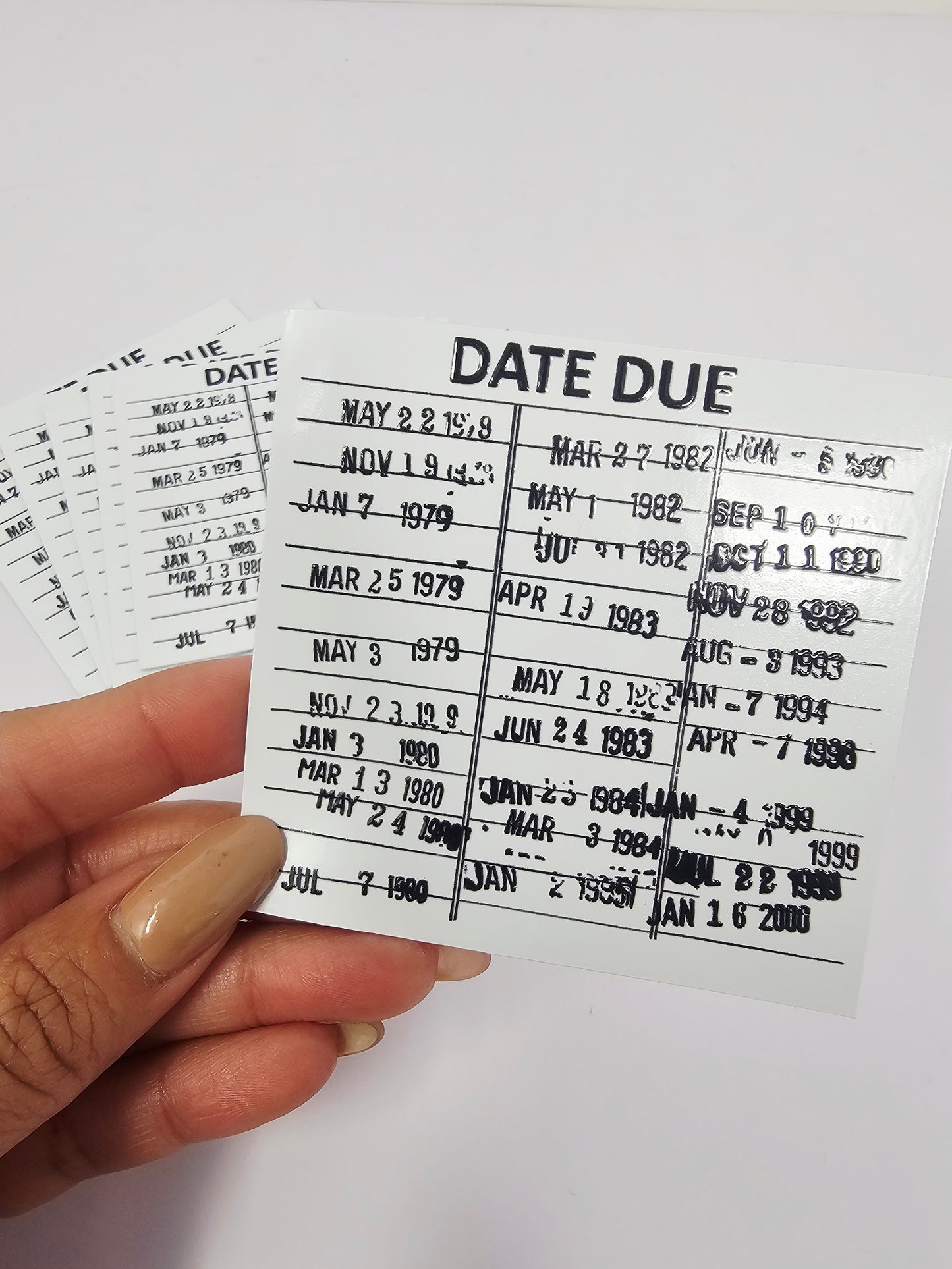 Date Due library card Sticker