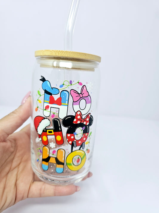 Magical Ho Ho Ho Christmas Glass Cup 16oz