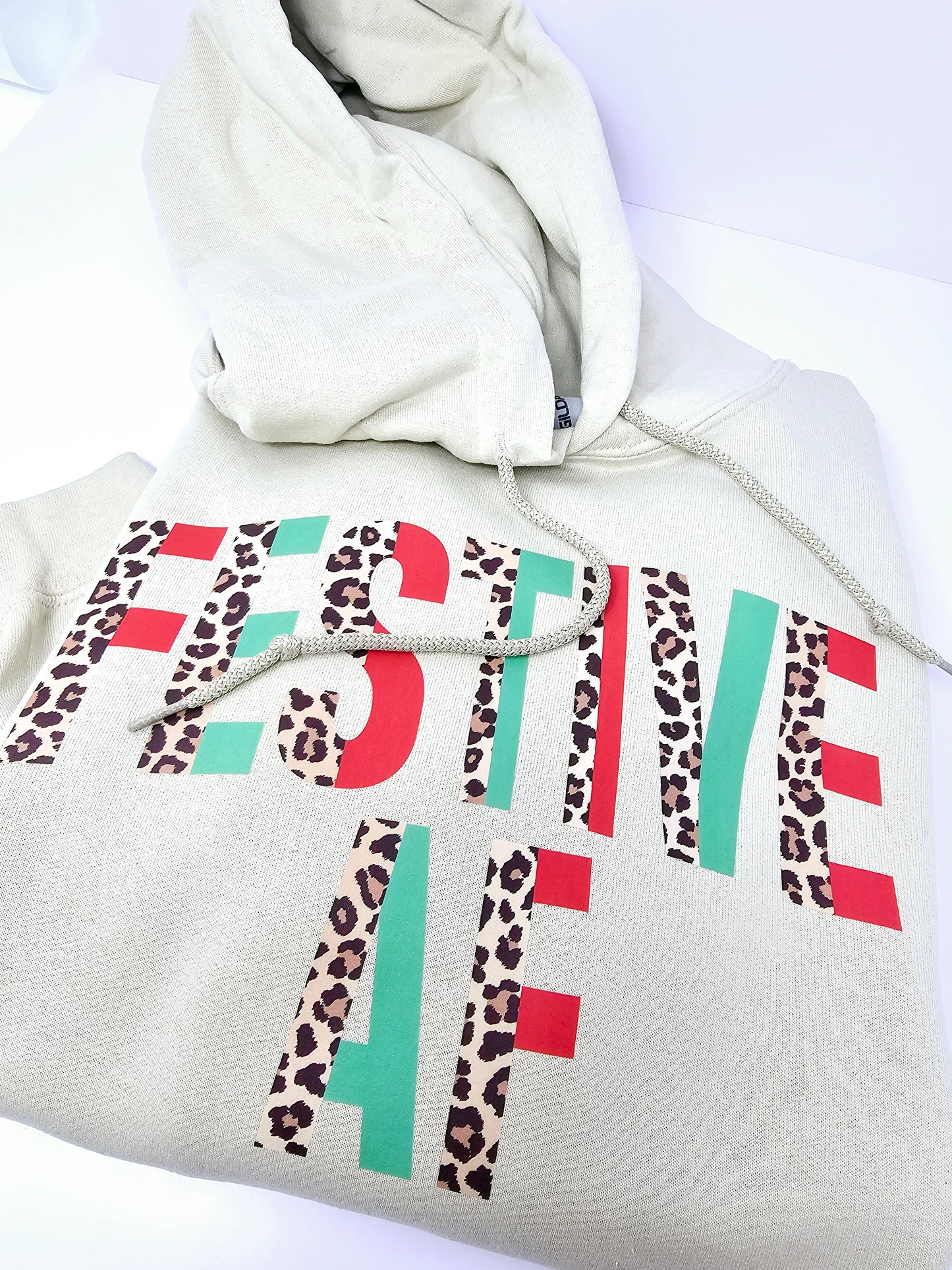 Festive AF (Leopard print) Christmas Hoodie