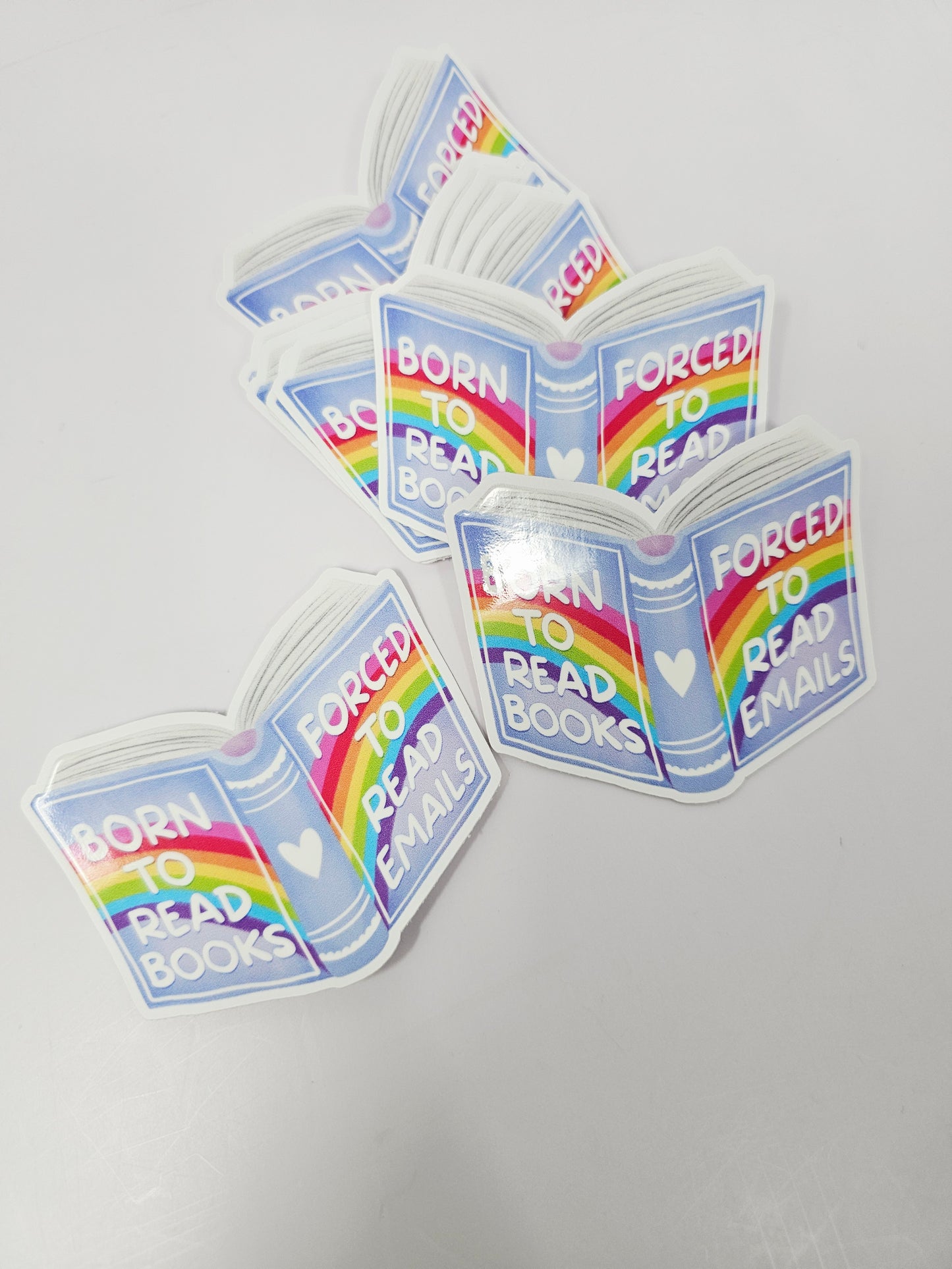 Born to read books, forced to read emails Vinyl sticker