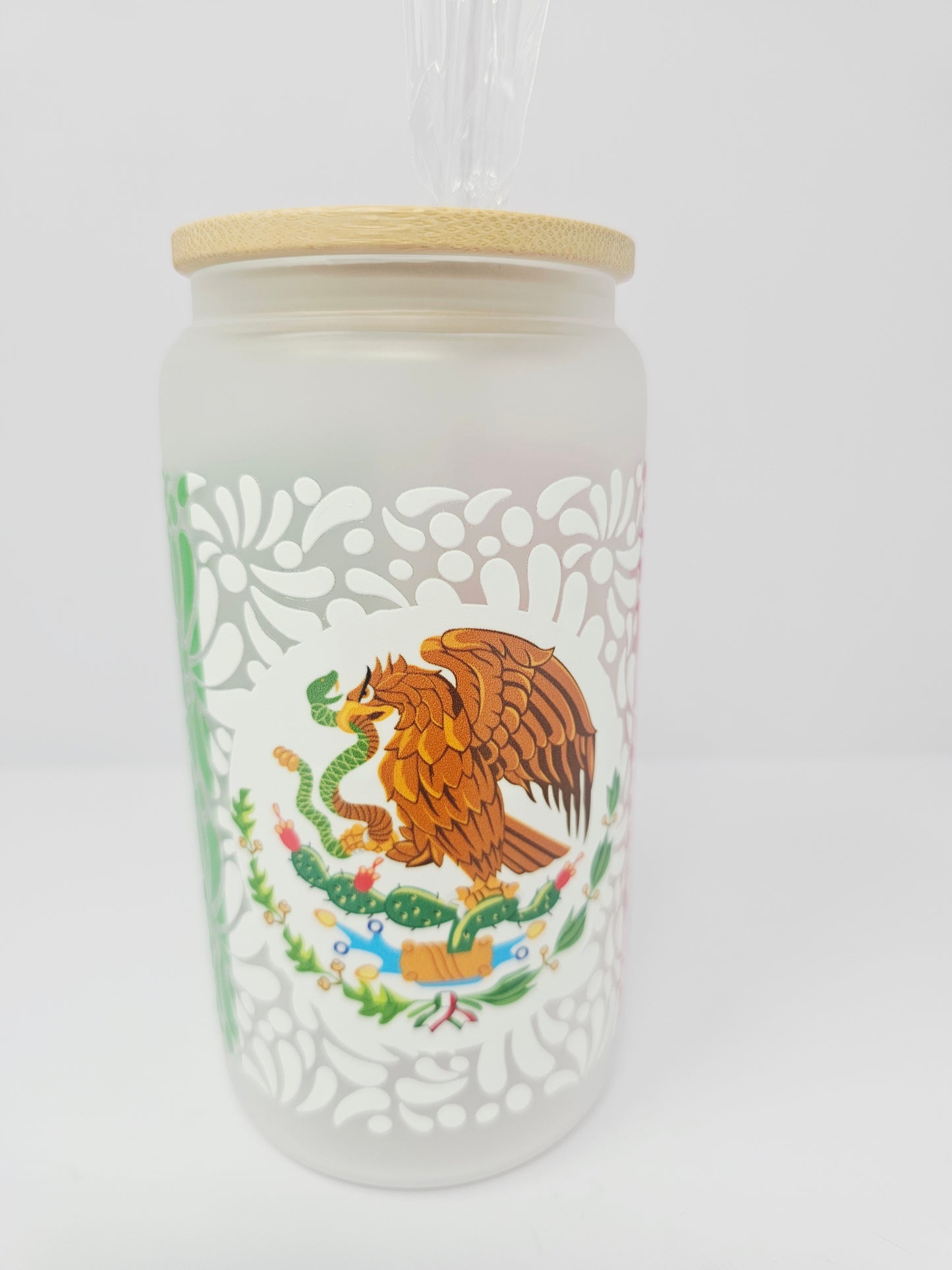 Mexico Talavera Glass cup 16oz